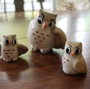 2/$15 - Vintage Ceramic Owl Family Figurines